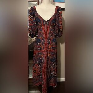 Farm Rio Macaw Arabesque Midi Dress Size: medium